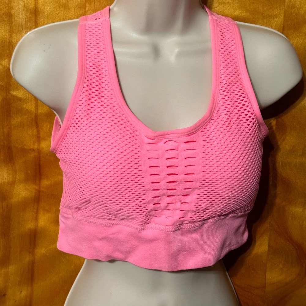 Push Up Neon Pink Sports bra New Sz Large